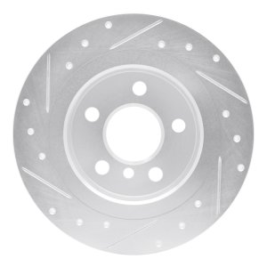 BMW 220i Brake Rotor (1) - Rear Right - R1 Concepts - Drilled & Slotted - Silver - `14-`25
